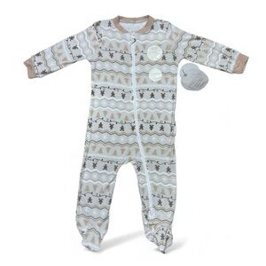 Milkberry | Baby Girl Boy Footed Bamboo Pajamas | 6-9M | Gingerbread Man Cookie